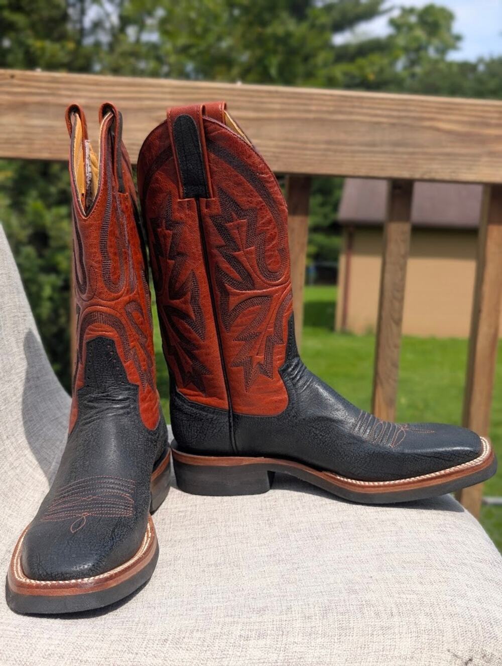 NEW Rod Patrick Boots Women's 7AA Brown Black Kangaroo Leather Cowboy Western